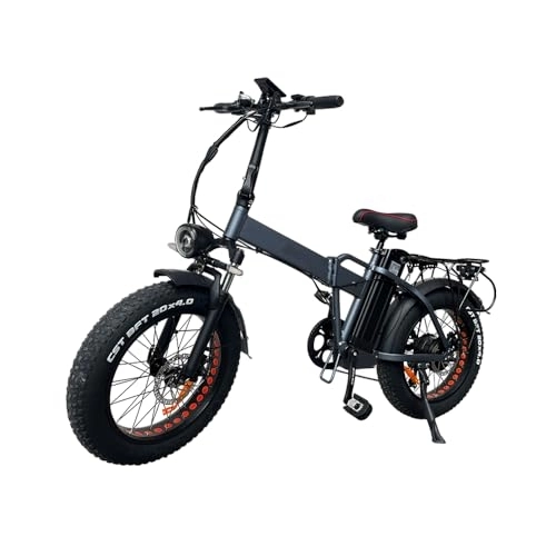 Bici elettriches : Magic Way Bici Elettrica pieghevole, pneumatico fuoristrada 20 * 4.0, 48 V 15 Ah, sedile regolabile, LED, schermo LCD, Nero