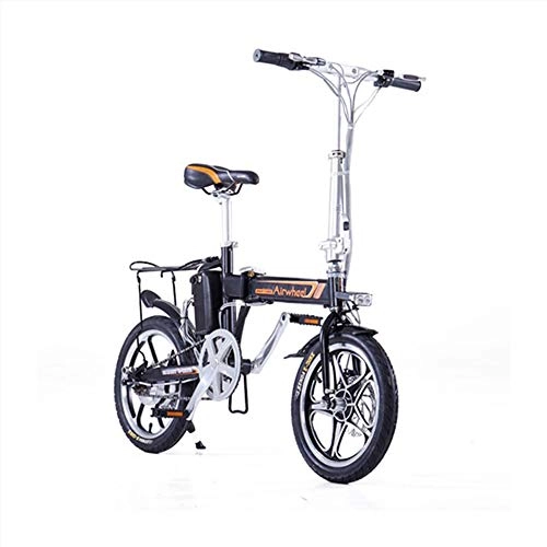 Bici elettriches : MAJESTIC r5+ airwheel, Bicicletta elettrica Pieghevole Smart, 16", Motore 36v 235w, Velocita' 20km-h, Unisex - Adulto, Nera