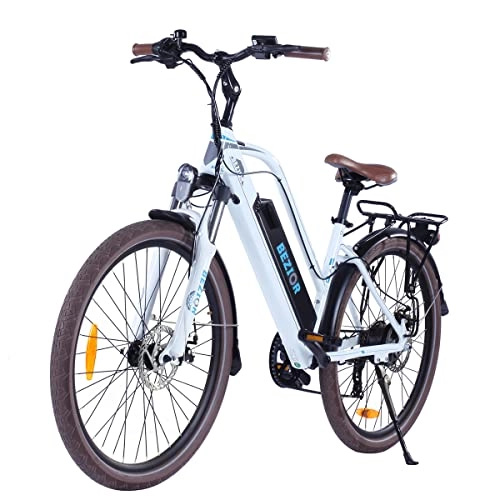 Bici elettriches : MANPATEL Bici elettriche 250 W Bicicletta Elettrica 26" con Batteria da 12.5Ah / 48V Bianco
