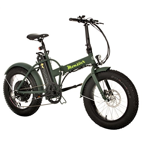 Bici elettriches : Marnaula-Tucano Monster 20, Bicicletta elettrica Unisex-Adulto, Verde Bosco, 19