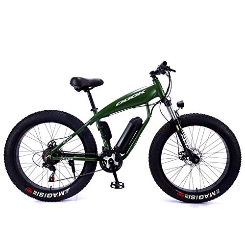 Bici elettriches : MDDC Mountain Bike elettrica, Bicicletta elettrica Pieghevole Mini Auto elettrica Opzionale Bianco Nero Nero Verde Adatto per Adulti 48v8ah Black Green