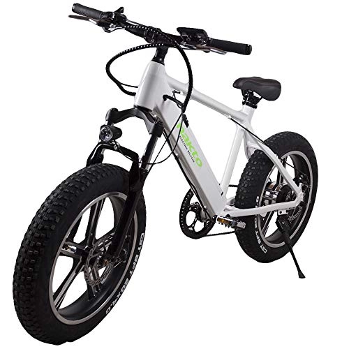 Bici elettriches : MERRYHE Bicicletta Elettrica Rimovibile 350W-48V-8Ah Li-Batteria E-Bike Snow Bike 20 * 4.0 Mountain Bike MTB Citybike 6 Livelli velocità PAS Intelligent Electric Cycling, White-48V8AH