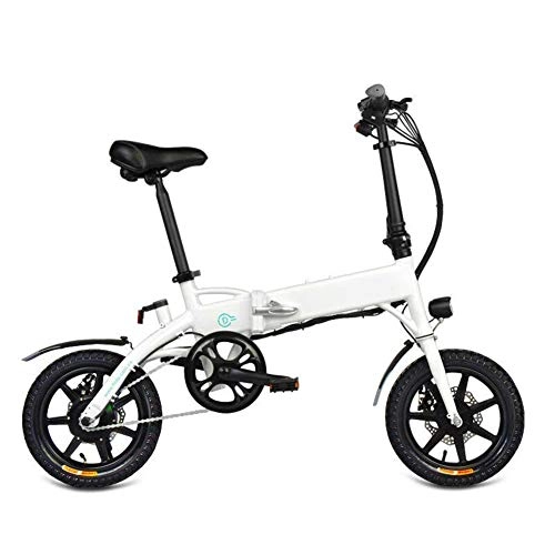 Bici elettriches : Metyere Electric Bike 250W Folding City Ebike with LCD Display 14 inch Inflatable Rubber Tire Suitable for Adults And Teenagers-White