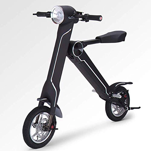 Bici elettriches : Mini Pieghevole Bicicletta Elettrica, Ricarica USB Lega di Interfaccia per Adulti Portatile Impermeabile Comoda Bici Elettrica della Bicicletta in Alluminio Tempo Libero Scooter, 35-45Km, Nero
