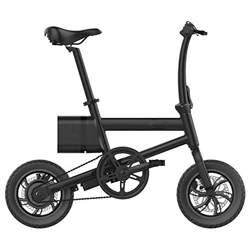 Bici elettriches : Mini Pieghevole Litio Auto elettrica Batteria Bicicletta elettrica Bicicletta elettrica 12 Pollici con Display LCD, Adulti e Bambini 36V (Color : Nero)