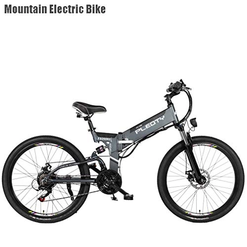 Bici elettriches : MJL Bicicletta da Neve da Spiaia, Mountain Bike per Adulti, 48 V 12, 8 Ah, Bici in Lega Di Alluminio 614 W, Bicicletta Fuoristrada a 21 Velocit, Ruote da 26 Pollici