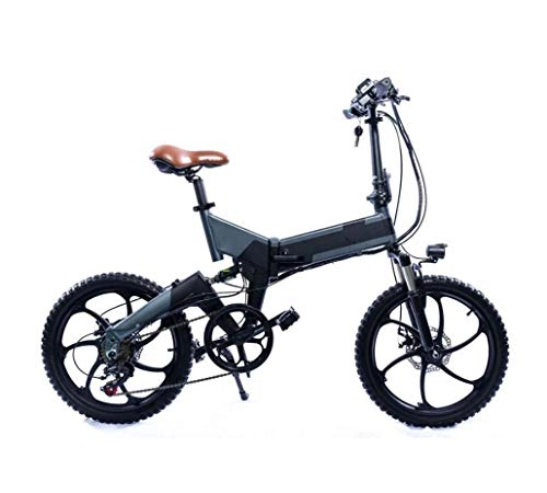 Bici elettriches : MJL Bicicletta da Neve da Spiaia, Mountain Bike Pieghevole da 20 Pollici per Adulti, 7 Velocit con Bicicletta in Abs, Motore da 500 W / 48 V 13 Ah, Ruote Integrate in Lega Di Magnesio