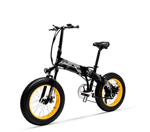 Bici elettriches : MJL Bicicletta da Neve da Spiaia, Mountain Bike Pieghevole per Adulti, Bici da Neve da Spiaia in Lega Di Alluminio da 400 W, Bicicletta da Citt da 48 V 10, 4 Ah, Ruote da 20 Pollici, a, B