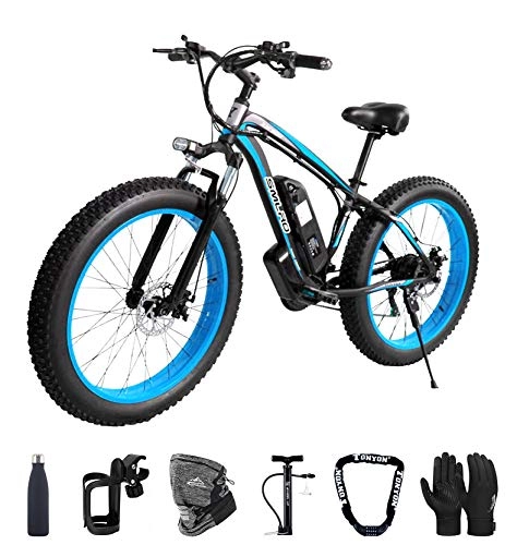 Bici elettriches : MJS Bici Elettrica, 26” Bicicletta Elettrica da Citt àTrekking / Mountain 500W eBike Bici Elettriche al Lavoro, Rimovibile Grande capacità Batteria 48V 15Ah, 21 velocità, E-Bike para Adultos