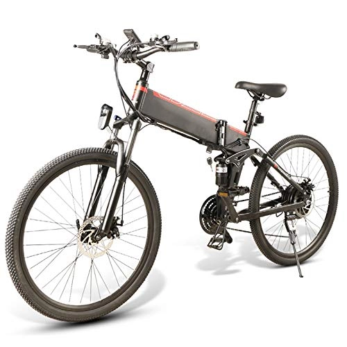 Bici elettriches : MJYT Electric Bicycles for Adults Folding Bikes Folding Bike 26 inch with LCD Display 500W 48V 10.4AH 30 KM / H Removable Battery Electric Mountain Bicycle for Adults Children