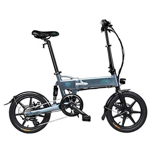 Bici elettriches : MMCC Bici elettrica Pieghevole, Bike elettrica da 16"Ebike, Adulti E-Bike con Batteria agli ioni di Litio 36 V 7.8ah Rimovibile (Color : Gray)
