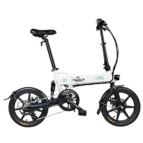 Bici elettriches : MMCC Bici elettrica Pieghevole, Bike elettrica da 16"Ebike, Adulti E-Bike con Batteria agli ioni di Litio 36 V 7.8ah Rimovibile (Color : White)