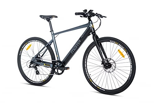 Bici elettriches : Moma bikes E- Road 28 PRO, BIERDNUN Unisex-Adult, Grigio / Nero, Standard