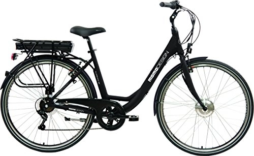 Bici elettriches : Momo Design Florence Bicicletta Elettrica City Bike, 26'', Velocità 25km / h, Autonomia 70km, Unisex – Adulto, Nero