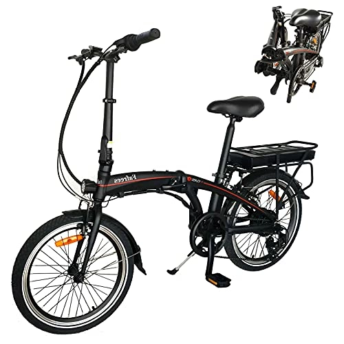 Bici elettriches : Monopattino Elettrico Pieghevole Adulti Nero, Unisex Adulto Nero Unica Biciclette elettriche Pneumatici 3 modalit di velocit modalit Crociera 250W 36V 10AH Batteria al Litio Bicicletta