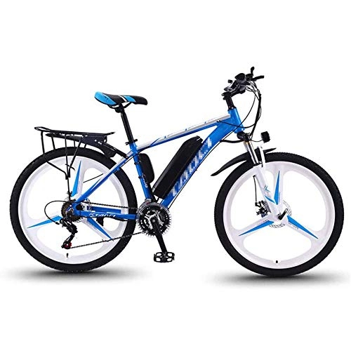Bici elettriches : Mountain Bike Elettrica da 26 '', Bicicletta Elettrica con Sedile Posteriore E Luce di Posizione A LED, Bici Elettrica A 21 velocità, Bluea, 10AH