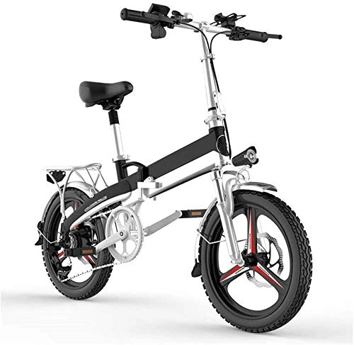 Bici elettriches : Mountain bike elettrica per adulti, 3 modalità di guida Bicicletta pieghevole leggera da 400 W 48 V con pneumatico da 20 "e luce anteriore a LED Facile da riporre in roulotte Motore silenzioso E-bike