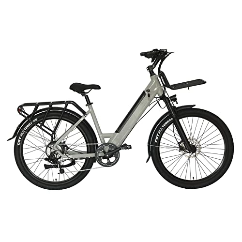 Bici elettriches : Mountain Electric Bike 500W per le donne 27.5 pollici adulto E Bike Urban City 48V freno a disco bicicletta elettrica (Colore: grigio, numero di velocità: 8 velocità)