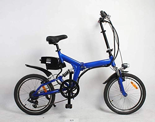 Bici elettriches : movable 350W 36V 8.8AH Bici elettrica 20'x2.125 Bici Pieghevole 7 velocità Cambio deragliatore Bicicletta Sistema di Freno a Disco Meccanico (Blu)