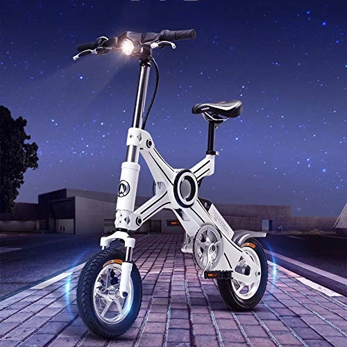 Bici elettriches : MRMRMNR Bici Elettrica Pieghevole 36V 250W Portatile Intelligente Bicicletta Elettrica per Uomini E Donne, Fari A LED Intelligenti, Connessione Bluetooth, Telecomando, Cuscinetto da 120 kg