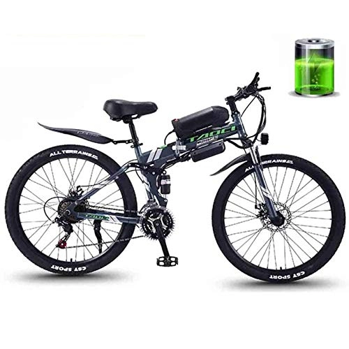 Bici elettriches : MRSDBTL Mountain Bike Elettrico per Adulti, Pieghevole MTB Ebikes Uomo delle Signore delle Donne, 360W 36V 13Ah all Terrain 26" Mountain Bike / Commute Ebike, Bray Spoke Wheel