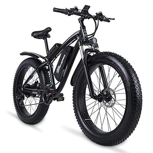 Bici elettriches : MX02S 26'' Bicicletta Elettrica per Adulti 4.0 Grasso Pneumatico Montagna Ebike 1000W Senza spazzole Il motore 48V 17Ah Rimovibile agli ioni di litio Batteria bicicletta Professionale 21 Velocità Ingr