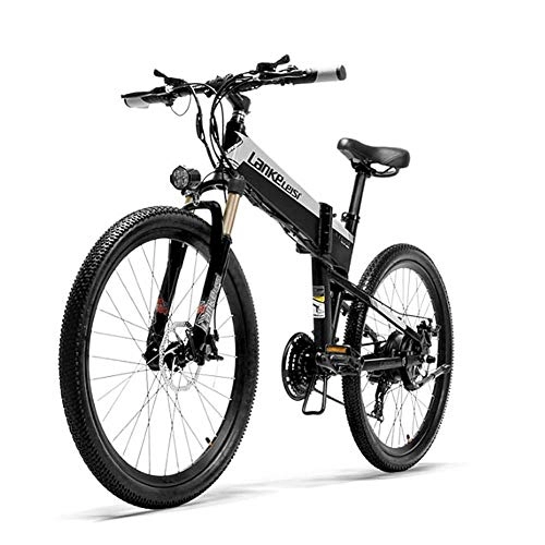 Bici elettriches : MXYPF Bicicletta da Montagna Elettrica Pieghevole, Batteria al Litio Brushless 300w Motor-48v / 10.4ah-Telaio Pieghevole in Lega di Alluminio, Bicicletta Elettrica da 26 Pollici