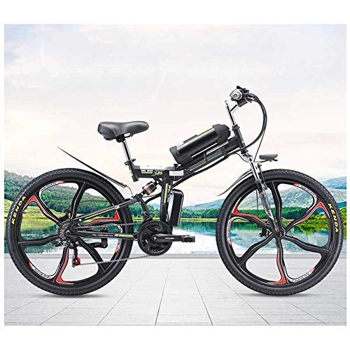 Bici elettriches : MXYPF Bicicletta da Montagna Elettrica Pieghevole, Batteria al Litio Elettrica da 26 Pollici 350w-48v / 12ah A velocit Variabile Ibrido-Leggero Telaio in Acciaio al Carbonio Pieghevole-Freno A Disco