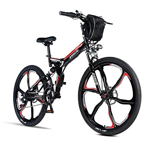 Bici elettriches : MYYDD Bicicletta elettrica 48V 350W da Uomo Pieghevole Bicicletta da 21 Bici da Strada e da Strada con 90-110KM a Lungo Raggio, Doppio Disco Freno e Display LCD, A