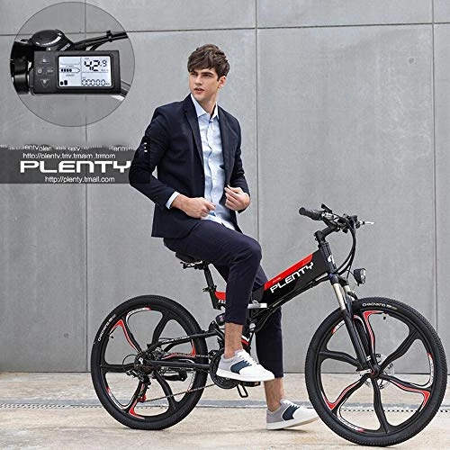Bici elettriches : MYYDD Mountain Bike elettrica, 26 E-Bike Citybike Commuter Bike con 48V 10Ah Batteria al Litio Rimovibile, Black