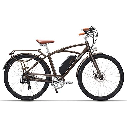 Bici elettriches : MZZK 26'' Bicicletta a pedalata assistita Mountain Bike, Bicicletta City Retro, Potente Motore Brushless da 400W, Batteria al Litio da 48V 13Ah (Marrone 26'', 48V 13Ah)
