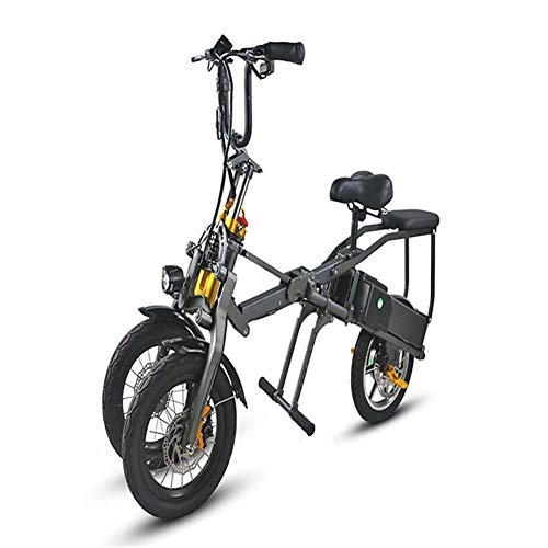 Bici elettriches : NAMENLOS Scooter Elettrico 14 Pollici Tre Ruote 36 V 250 W Bicicletta elettrica Pieghevole, Un Pulsante Pieghevole Veloce Batteria Doppia Genitore Bambino Bici elettrica da Viaggio