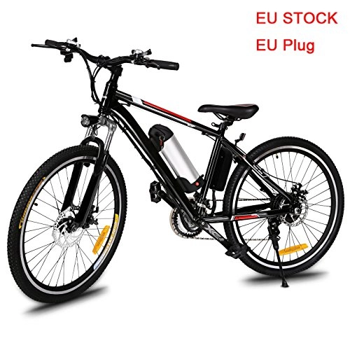 Bici elettriches : Ncient Bicicletta Elettrica Pieghevole Mountain Bike 250 W 35 km / h Shimano 21 in Alluminio Batteria 36 V Luce Anteriore con 2 Modi di Assistenza - Ruote 25 Pollici, Spina UEEU STOCK