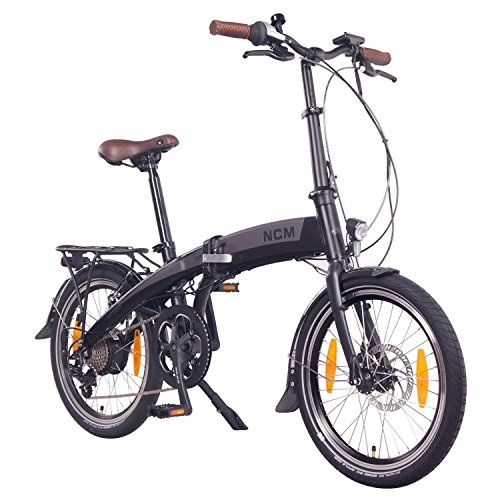 Bici elettriches : NCM Lyon 20” Bicicletta elettrica Pieghevole, 36V 8Ah 288Wh Nero