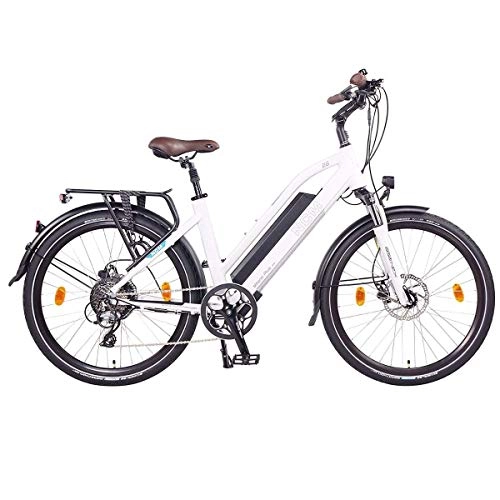 Bici elettriches : NCM Milano Plus Bicicletta elettrica da Trekking, 250W, Batteria 48V 16Ah 768Wh 26" Bianco