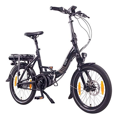 Bici elettriches : NCM Paris Max N8R / N8C Bicicletta elettrica Pieghevole, 36V 14Ah 504Wh Batteria, 20 (Nero con Freno a Rullo (N8R))