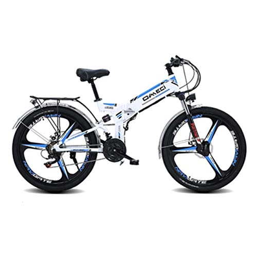 Bici elettriches : New Electric Bicycle 21 Velocità 10Ah 48 V in lega di alluminio bicicletta elettrica batteria al litio batteria elettrica bicicletta mountain bike, Bianca