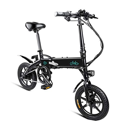 Bici elettriches : Nishore Motorino Elettrico Pieghevole da 14 Pollici E-Bike Ciclomotore da 250 W Motore 36V 7.8AH / 10.4AH (Nero 10.4Ah)