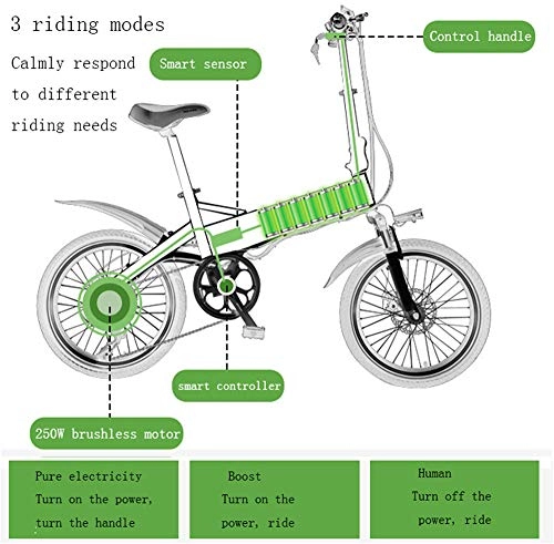 Bici elettriches : OTO Bicicletta elettrica Pieghevole Interamente in Alluminio - 48V8A50-60 km - Batteria a Batteria al Litio a velocit variabile a 7 velocit - Nera