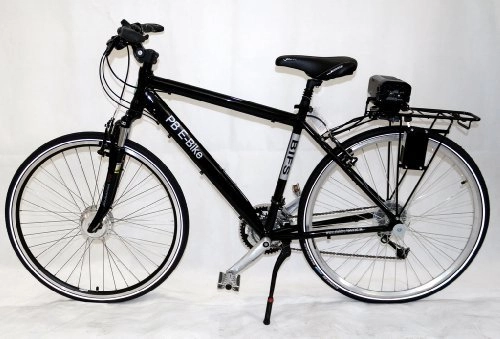 Bici elettriches : PB bici elettrica Croce uomini con motore anteriore, 24V / 11, batteria 6Ah, nero