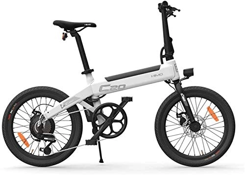 Bici elettriches : Piccola Bici HIMO eBikes C20 Compact Pieghevole Bicicletta elettrica con la Rotella - Portable Bicicletta elettrica Tire Bike Motore 250W 36V 10Ah for Adulti Ciclismo all'aperto (Color : Blanco)