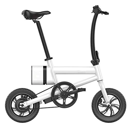 Bici elettriches : Pieghevole Bici Elettrica, Multi-Funzione di Interfaccia USB Bicicletta Elettrica Studenti Adulti Mini Confortevole Portatile Tempo Libero Motorino Elettrico, 23-35Km Unisex, Bianca