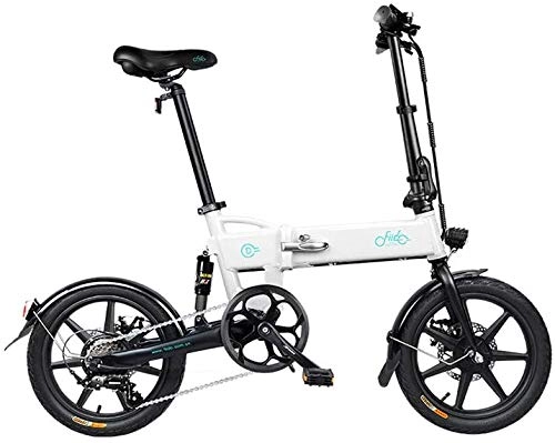 Bici elettriches : Pieghevole Bici Elettrica Per Adulti D2S Ebike Da 16 Pollici Montano Pneumatici Bici Elettrica 250W Watt Motore 6 Costi Maiusc Bici Elettrica Per Corsa Citt Commuting Outdoor Ciclismo Work Out, Bianca