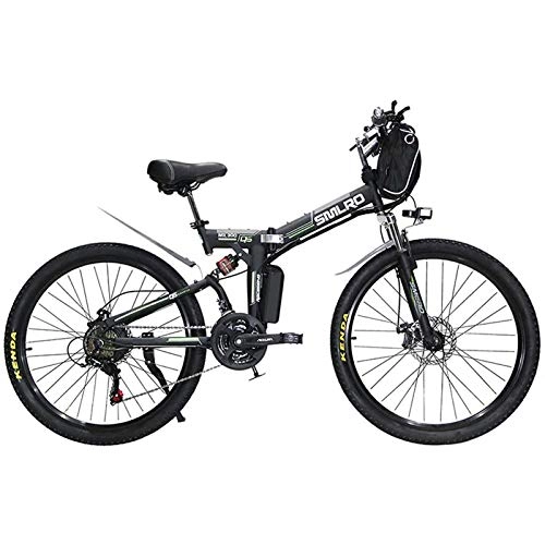 Bici elettriches : PLAYH Bicicletta Elettrica Pieghevole da Montagna per Adulti, 26 Pollici 21 velocità 48 V / 8 Ah / 350 W E-Bike / Biciclette con Grande capacità Rimovibile (Color : B)