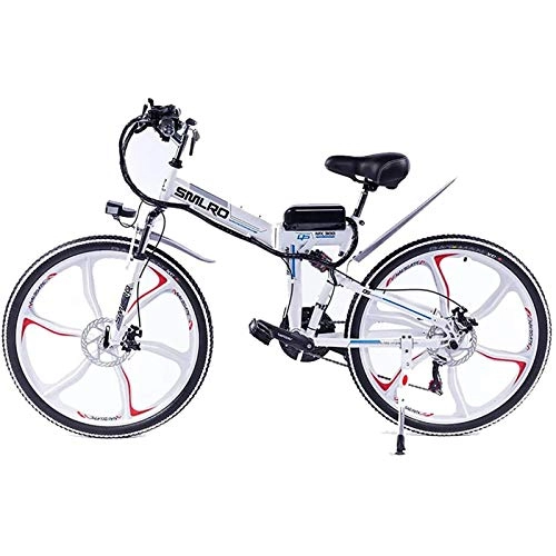 Bici elettriches : PLAYH Mountain Bike Elettrica Pieghevole per Adulti, Batteria al Litio 48V / 8Ah E-Bike Bicicletta da 26 Pollici con Ammortizzatore Completamente Integrato (Color : A)