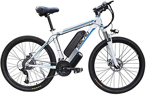 Bici elettriches : PLYY 26" Bici Elettrica da Citt / Trekking / Mountain, Batteria Rimovibile agli Ioni di Litio da 48 V / 10Ah, 7 velocit, Freni A Doppio Disco, Bicicletta Elettrica for Adulto Unisex (Color : Blue)