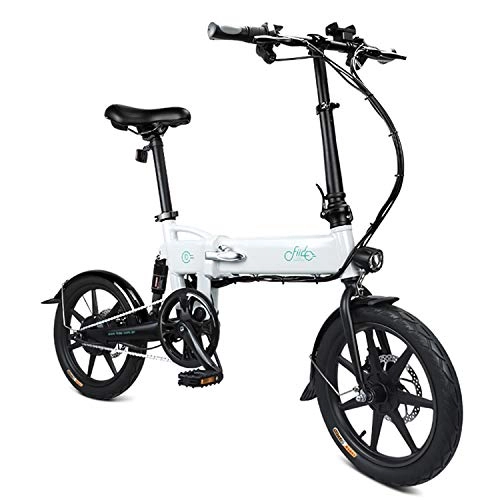 Bici elettriches : Pneumatici Pieghevole Bici Elettrica 250 Watt Motore L'ebike, 16 Pollici Regolabile City Bike con 36V 7.8Ah Batteria al Litio Ricaricabile E Il Faro, per Adulti Unisex Pendolarismo, Bianca