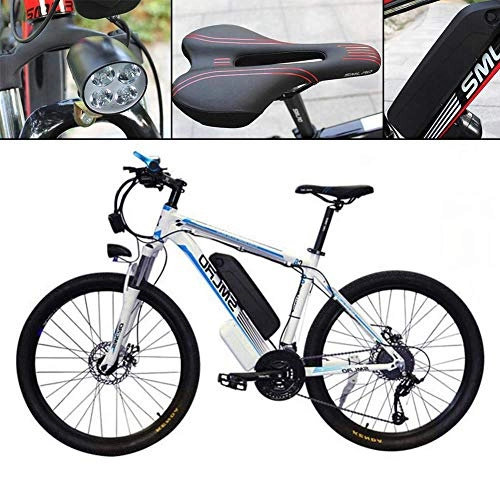 Bici elettriches : Qinmo Bicicletta elettrica, 26''E-Bike Electric Mountain Bycicle for Adulti Esterni 350W Motore 21 velocit 13Ah 36V Li-Batteria (Blu)