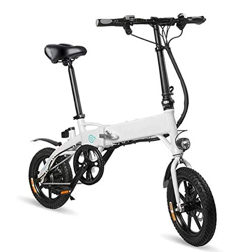 Bici elettriches : Qinmo Bicicletta elettrica, Pieghevole e-Bici elettrica Bici for Adulti Mountain Bike con 36V 7.8Ah agli ioni di Litio 250W Motore e Display a LED for la Corsa (Bianco)