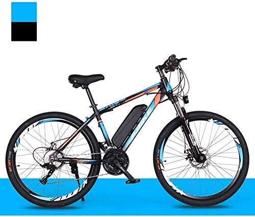 Bici elettriches : Qinmo Elettrico for Mountain Bike for Adulti, 36V Rimovibile Batteria al Litio da 26 Pollici ad Alta Acciaio al Carbonio Bicicletta elettrica 21 / 27 Freni Doppio Disco velocit (Color : Black Blue)